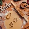 1pc Embossing Rolling Pin Christmas Pattern Xmas Wooden 3D Engraved Nativity With Jesus 9 Different Pattern Design For Baking Cookies