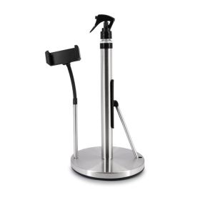 3 in 1 Paper Towel Holder with Phone Stand,Heavy-Duty Countertop Kitchen Paper Towel Holder with Spray Bottle,
