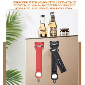 All-in-One 5-in-1 Jar Opener Set, Labor-Saving Can Opener, Bottle Opener & Wine Corkscrew, Essential Kitchen Tool for Arthritis, Weak Hands