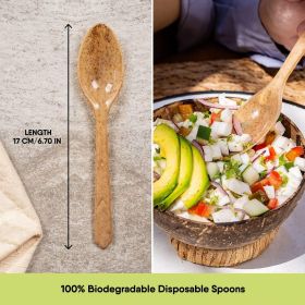 Premium Quality100% Biodegradable Spoons Made of Vegetable Fibers, 100 PCS of 6.7' Long Heavy-Duty and Splinter Free Eco-Friendly Spoons