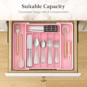 Silverware Drawer Organizer, Expandable Utensil Tray for Kitchen, BPA Free Flatware and Cutlery Holder