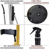 3-in-1 stainless steel bracket: paper towel holder, foldable mobile phone holder, spray, 360 ° adjustable arm, 2-minute installation