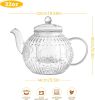 Vintage Glass Teapot, Tea Kettle with Removable Infuser 32OZ/1000ml, Borosilicate Glass Pot -Stovetop Safe, Blooming & Loose Leaf Tea Maker Set