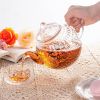 Vintage Glass Teapot, Tea Kettle with Removable Infuser 32OZ/1000ml, Borosilicate Glass Pot -Stovetop Safe, Blooming & Loose Leaf Tea Maker Set