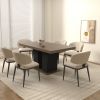 Extendable Dining Room Table for 4-10 People,Wooden Transformer Kitchen Dining Table with Black Double Sturdy Pedestal Base