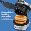 Breakfast Sandwich Maker with Egg Cooker Ring, Customize Ingredients, Perfect for English Muffins, Croissants, Mini Waffles
