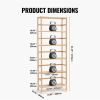 6-Tier Bamboo Shelf, Open Wood Bookshelf, Display Storage Rack Organizer, Freestanding Flower Plant Stand