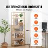 6-Tier Bamboo Shelf, Open Wood Bookshelf, Display Storage Rack Organizer, Freestanding Flower Plant Stand