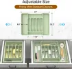 Extra Large Expandable Silverware Organizer, BPA-Free Food-Safe Cutlery Flatware Organizer, Kitchen Utensil Drawer Organizer
