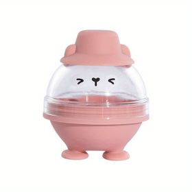 Large Whiskey Ice Cube Mold; Sphere Ice Cube Mold Tray With Lid; Silicone Ice Maker; Household Ice Cube Box; Kitchen Supplies (Color: Pink Rabbit)