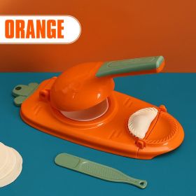 Kitchen Dumpling Maker 2 In 1 Dough Pressing Tool Set Dumpling Mold DIY Dumpling Wrapper Makers Manual Press Dumpling Crust Tool (Color: Orange, Size: 2PCS)