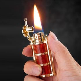 Vintage Trench Lighter,Pure Copper Cool Lighters,Reusable Windproof Antique Lighter,Soft Flame Kerosene Lighters for Collection Decorative Gift (B) (Model: B)
