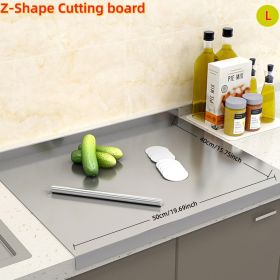 Stainless Steel Cutting Board for Kitchen - Large 304 Chopping Boards, Suitable for Meat Vegetables Bread and Baking,Kitchen Accessories, (Size: Z-Shape 40cm*50cm)