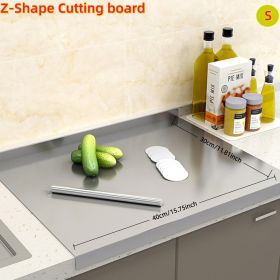 Stainless Steel Cutting Board for Kitchen - Large 304 Chopping Boards, Suitable for Meat Vegetables Bread and Baking,Kitchen Accessories, (Size: Z-Shape 30cm*40cm)