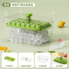 One Click Ice Cube Tray with Storage Bin & Lid - BPA-Free PP Ice Mold, Easy Release Ice Maker with Ice Scoop, Green Ice Container Set for Freezer