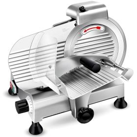 Meat Slicer Machine,8.5/10 Inch Commercial Meat Slicer, 240W Frozen Meat Cheese Deli Slicer,Premium Chromium-plated Steel Blade Semi-Auto Foody S (Option: 8.5inch)